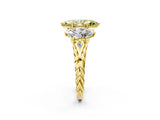 Yellow gold Three-Stone Fancy Yellow Marquise Cut Diamond Braided Band Ring with Four-Prong Setting_37