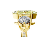Yellow gold Three-Stone Fancy Yellow Marquise Cut Diamond Channel Set Engagement Ring with Prong Setting_5