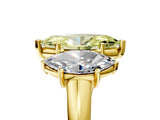Yellow gold Three-Stone Fancy Yellow Marquise Cut Diamond Engagement Ring with Prong Setting_8
