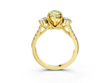 Yellow gold Three-Stone Fancy Yellow Marquise  Cut Diamond Pavé Band with Four-Prong Setting_3