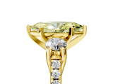 Yellow gold Three-Stone Fancy Yellow Marquise  Cut Diamond Pavé Band with Four-Prong Setting_5