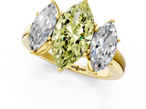 Yellow gold Three-Stone Fancy Yellow Marquise  Cut Diamond Ring with Channel-Set Band and Four-Prong Setting_18