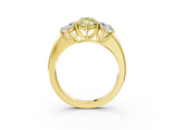 Yellow gold Three-Stone Fancy Yellow Marquise  Cut Diamond Ring with Channel-Set Band and Four-Prong Setting_20