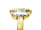 Yellow gold Three-Stone Fancy Yellow Marquise  Cut Diamond Ring with Channel-Set Band and Four-Prong Setting_22
