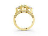 Yellow gold Three-Stone Fancy Yellow Marquise  Cut Diamond Ring with Channel-Set Band and Four-Prong Setting_36