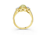 Yellow gold Three-Stone Fancy Yellow Marquise Cut Diamond Ring with Pavé Band and Prong Setting_53