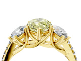 Yellow gold Three-Stone Fancy Yellow Marquise Cut Diamond Ring with Pavé Band and Prong Setting_54