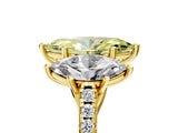 Yellow gold Three-Stone Fancy Yellow Marquise Cut Diamond Ring with Pavé Band and Prong Setting_55