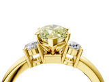 Yellow gold Three-Stone Fancy Yellow Marquise  Cut Diamond Solitaire with Prong Setting and Classic Band_4