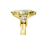 Yellow gold Three-Stone Fancy Yellow Marquise  Cut Diamond Solitaire with Prong Setting and Classic Band_5