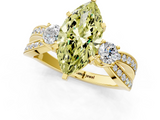 Yellow gold Three-Stone Fancy Yellow Marquise  Cut Diamond Twist Band with Prong Setting_1