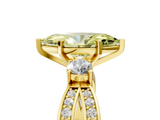Yellow gold Three-Stone Fancy Yellow Marquise  Cut Diamond Twist Band with Prong Setting_5
