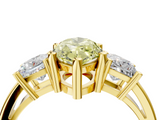 Yellow gold Three-Stone Fancy Yellow Marquise  Cut Solitaire Ring with Prong Setting_7