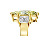 Yellow gold Three-Stone Fancy Yellow Marquise  Cut Solitaire Ring with Prong Setting_8