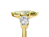 Yellow gold Three-Stone Fancy Yellow Marquise  Diamond Ring with Pear Side Stones in Four-Prong Setting_5