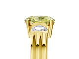 Yellow gold Three-Stone Fancy Yellow Oval Cut Cut Classic Band Prong Setting Ring_5