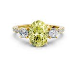 Yellow gold Three-Stone Fancy Yellow Oval Cut Cut Diamond Pavé Band with Prong Setting_15