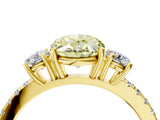 Yellow gold Three-Stone Fancy Yellow Oval Cut Cut Diamond Pavé Band with Prong Setting_18