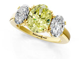 Yellow gold Three-Stone Fancy Yellow Oval Cut Cut Diamond Ring with Channel Set Band and Four-Prong Setting_25
