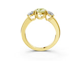Yellow gold Three-Stone Fancy Yellow Oval Cut Cut Diamond Ring with Channel Set Band and Four-Prong Setting_27