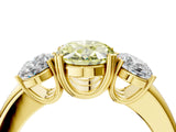 Yellow gold Three-Stone Fancy Yellow Oval Cut Cut Diamond Ring with Channel Set Band and Four-Prong Setting_28