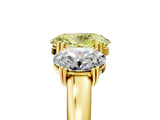 Yellow gold Three-Stone Fancy Yellow Oval Cut Cut Diamond Ring with Channel Set Band and Four-Prong Setting_5