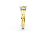Yellow gold Three-Stone Fancy Yellow Oval Cut Cut Diamond Ring with Prong Setting and Classic Band_2