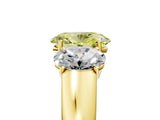 Yellow gold Three-Stone Fancy Yellow Oval Cut Cut Diamond Ring with Prong Setting and Classic Band_5
