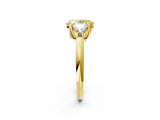 Yellow gold Three-Stone Fancy Yellow Oval Cut Cut Diamond Ring with Trillion Side Stones and Four-Prong Setting_5