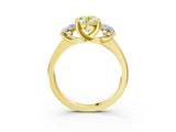 Yellow gold Three-Stone Fancy Yellow Oval Cut Cut Solitaire Ring with Classic Prong Setting_3