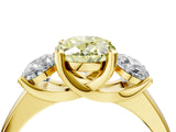 Yellow gold Three-Stone Fancy Yellow Oval Cut Cut Solitaire Ring with Classic Prong Setting_4