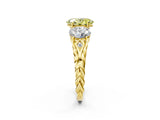 Yellow gold Three-Stone Fancy Yellow Oval Cut Diamond Braided Band Ring with Four-Prong Setting_42