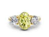Yellow gold Three-Stone Fancy Yellow Oval Cut Diamond Channel Set Engagement Ring with Prong Setting_12