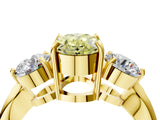 Yellow gold Three-Stone Fancy Yellow Oval Cut Diamond Channel Set Engagement Ring with Prong Setting_16