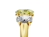 Yellow gold Three-Stone Fancy Yellow Oval Cut Diamond Engagement Ring with Prong Setting_8