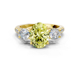 Yellow gold Three-Stone Fancy Yellow Oval  Cut Diamond Pavé Band with Four-Prong Setting_28