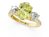 Yellow gold Three-Stone Fancy Yellow Oval  Cut Diamond Pavé Band with Four-Prong Setting_29