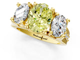 Yellow gold Three-Stone Fancy Yellow Oval  Cut Diamond Ring with Channel-Set Band and Four-Prong Setting_50