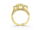 Yellow gold Three-Stone Fancy Yellow Oval  Cut Diamond Ring with Channel-Set Band and Four-Prong Setting_52