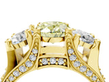 Yellow gold Three-Stone Fancy Yellow Oval  Cut Diamond Ring with Channel-Set Band and Four-Prong Setting_53