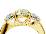 Yellow gold Three-Stone Fancy Yellow Oval  Cut Diamond Ring with Channel-Set Band and Four-Prong Setting_82
