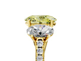 Yellow gold Three-Stone Fancy Yellow Oval Cut Diamond Ring with Pavé Band and Prong Setting_76