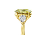 Yellow gold Three-Stone Fancy Yellow Oval Cut Diamond Ring with Pear  Side Stones in Four-Prong Setting_53