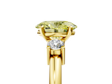 Yellow gold Three-Stone Fancy Yellow Oval  Cut Diamond Solitaire with Prong Setting and Classic Band_64