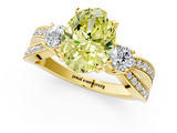 Yellow gold Three-Stone Fancy Yellow Oval  Cut Diamond Twist Band with Prong Setting_35