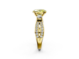 Yellow gold Three-Stone Fancy Yellow Oval  Cut Diamond Twist Band with Prong Setting_36