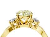 Yellow gold Three-Stone Fancy Yellow Oval  Cut Diamond Twist Band with Prong Setting_38