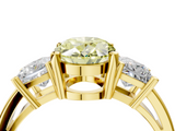 Yellow gold Three-Stone Fancy Yellow Oval  Cut Solitaire Ring with Prong Setting_7
