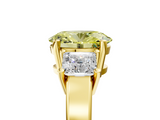 Yellow gold Three-Stone Fancy Yellow Oval  Cut Solitaire Ring with Prong Setting_8