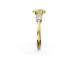 Yellow gold Three-Stone Fancy Yellow Oval  Diamond Ring with Pear Side Stones in Four-Prong Setting_73